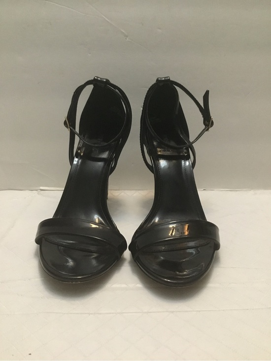 Forever 21 Shoes - Forever 21 Black Patent Ankle Strap Heels Open Toe Glossy Size 6.5 Like New